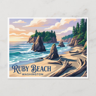 Ruby Beach Forks Washington Briefkaart