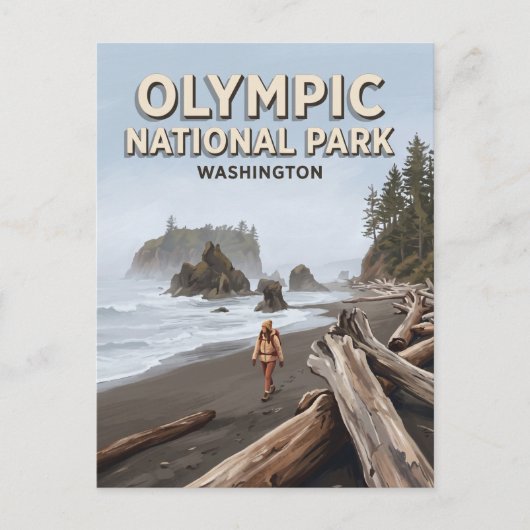 Ruby Beach Forks Washington Briefkaart (Voorkant)