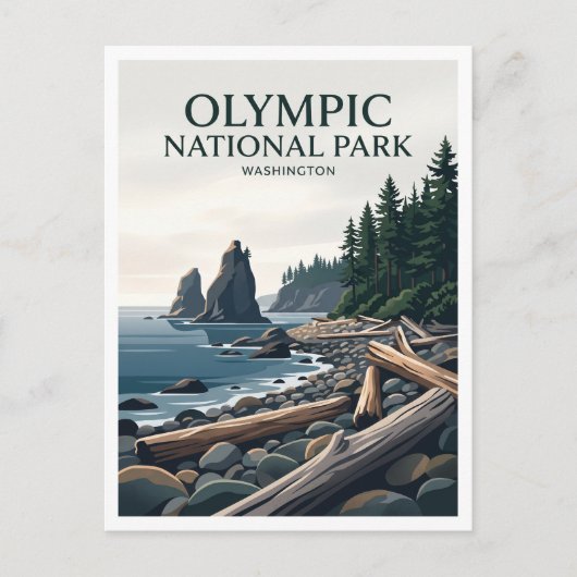 Ruby Beach Forks Washington Briefkaart (Voorkant)