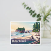 Ruby Beach Forks Washington Briefkaart (Staand voorkant)