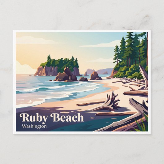Ruby Beach Forks Washington Briefkaart (Voorkant)