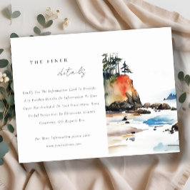 Ruby Beach Olympic National Park Wedding Details Informatiekaartje