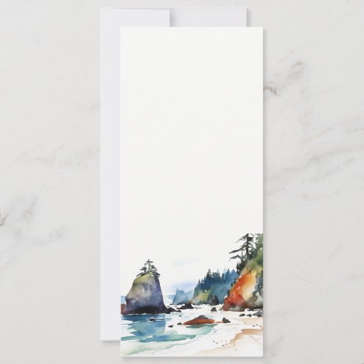 Ruby Beach Olympic National Park Wedding Menu Kaar Kaart (Achterkant)