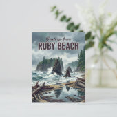 Ruby Beach Washington Briefkaart (Staand voorkant)