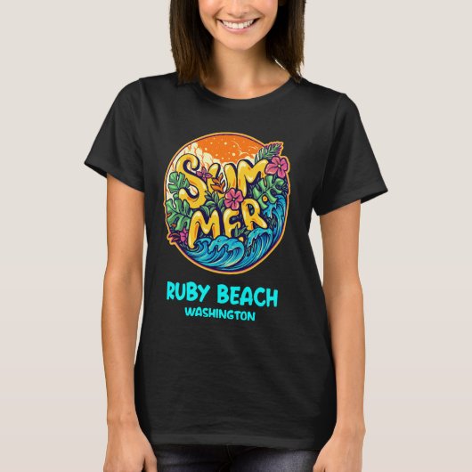 Ruby Beach Washington Summer Vacation Souvenir Hot T-shirt (Voorkant)