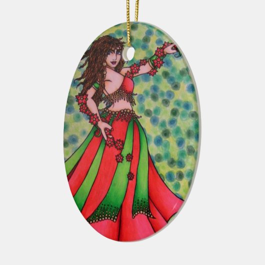 Ruby Belly Dancer Keramisch Ornament (Links)