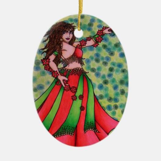 Ruby Belly Dancer Keramisch Ornament (Voorkant)