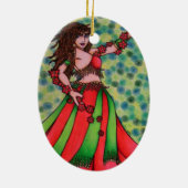 Ruby Belly Dancer Keramisch Ornament (Achterkant)