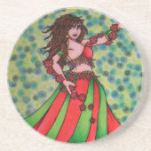Ruby Belly Dancer Zandsteen Onderzetter (Voorkant)