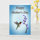 Ruby Bird Bloemen Moederdagkaart Kaart (Gele Bloem)
