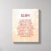 Ruby birthstone - juli gedicht kunst canvas (Voorkant)