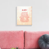 Ruby birthstone - juli gedicht kunst canvas (Insitu (Woonkamer))