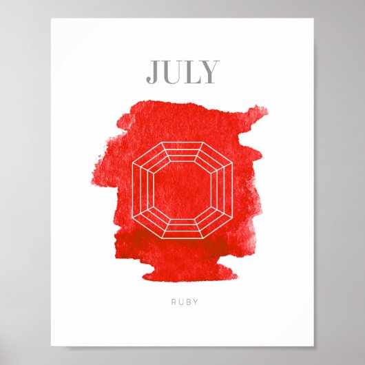 Ruby Birthstone juli Poster (Voorkant)