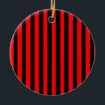 Ruby Black Ceramic Ornament<br><div class="desc">Ruby Black is een eenvoudig ontwerp van zwarte en rode strepen dat bij alle gelegenheden en voorwerpen past. Dit afbeelding is beschikbaar op een verscheidenheid van andere producten,  enkel klik de verbinding onder de foto dichtbij "over dit Ontwerp".</div>
