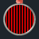 Ruby Black Metalen Ornament<br><div class="desc">Ruby Black is een eenvoudig ontwerp van zwarte en rode strepen dat bij alle gelegenheden en voorwerpen past. Dit afbeelding is beschikbaar op een verscheidenheid van andere producten,  enkel klik de verbinding onder de foto dichtbij "over dit Ontwerp".</div>