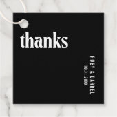 Ruby Black Moderne bruiloft Bedankjes Labels (Voorkant)