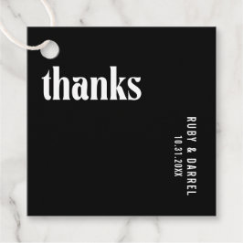Ruby Black Moderne bruiloft Bedankjes Labels
