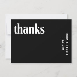 Ruby Black Moderne bruiloft Bedankkaart