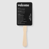 Ruby Black Moderne bruiloft Handwaaier (Voorkant)