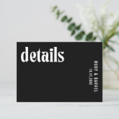 Ruby Black Moderne bruiloft Informatiekaartje (Staand voorkant)