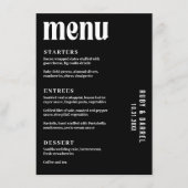 Ruby Black Moderne bruiloft Menu (Voorkant)