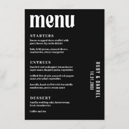 Ruby Black Moderne bruiloft Menu