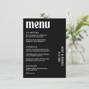 Ruby Black Moderne bruiloft Menu