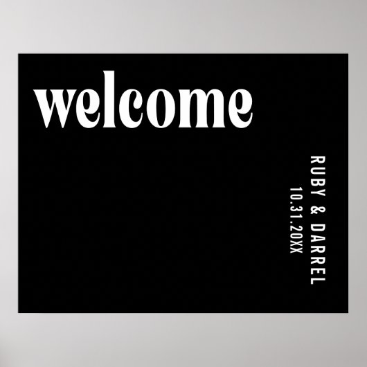 Ruby Black Moderne bruiloft Poster (Voorkant)