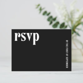 Ruby Black Moderne bruiloft RSVP Kaartje