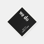 Ruby Black Moderne bruiloft Servet (Hoek)