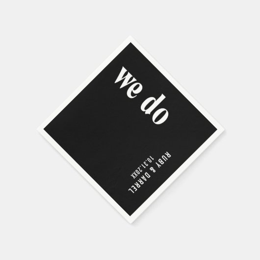 Ruby Black Moderne bruiloft Servet (Hoek)