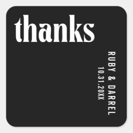 Ruby Black Moderne bruiloft Vierkante Sticker