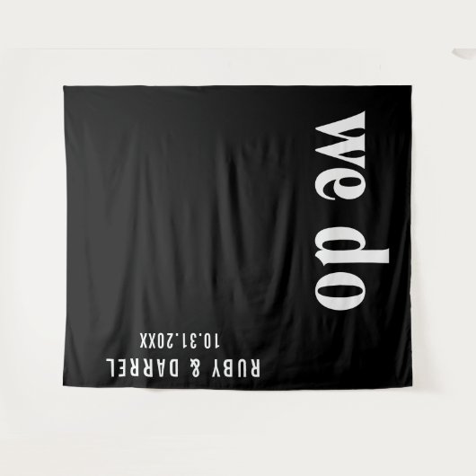 Ruby Black Moderne bruiloft Wandkleed (Voorkant (horizontaal))