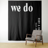 Ruby Black Moderne bruiloft Wandkleed (In situ)