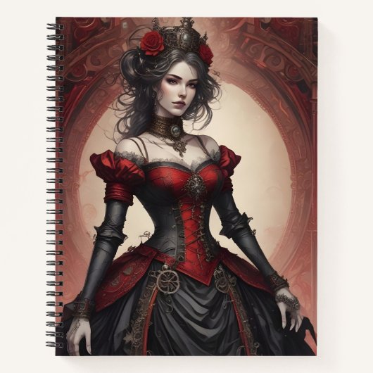 Ruby & Black Steampunk Notitieboek (Voorkant)
