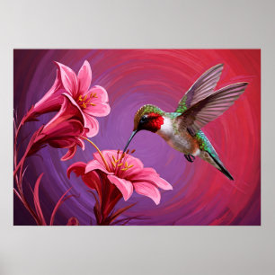 Ruby Bliss over kolibrie-voeding Poster