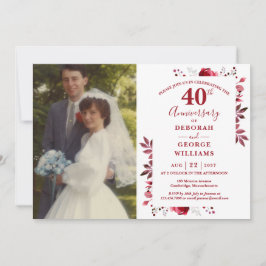 Ruby Bloem 40e Huwelijksjubileum Foto Kaart