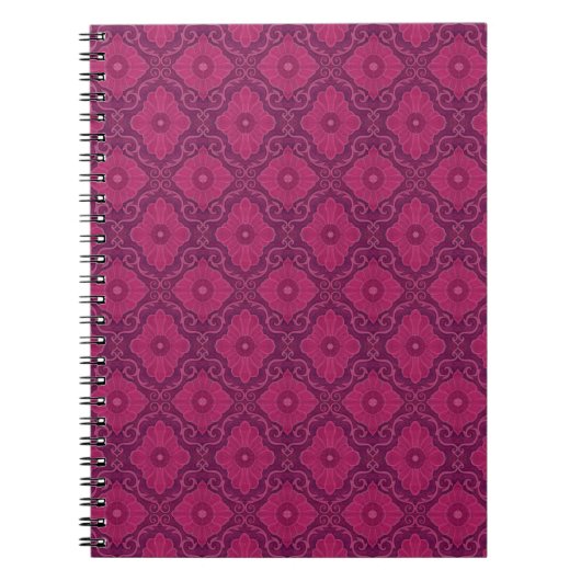 "Ruby bloemen" bloem arabesk patroon Notitieboek (Voorkant)