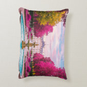 Ruby Bloom Retreat - Botanische fontein Accent Kussen (Achterkant (Verticaal))