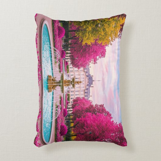 Ruby Bloom Retreat - Botanische fontein Accent Kussen (Voorkant(Verticaal))