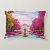 Ruby Bloom Retreat - Botanische fontein Accent Kussen (Achterkant)