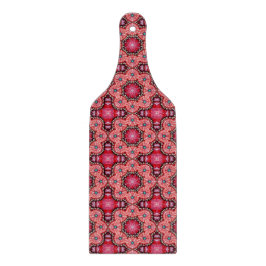 Ruby Bloom Tegel – Ornamental Red Floral Pattern Snijplank