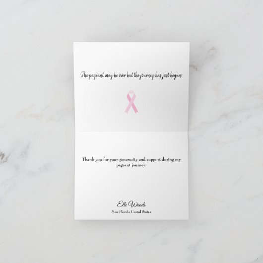 Ruby Blue Ombre gevouwen bedankkaart (Binnen)