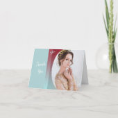 Ruby Blue Ombre gevouwen bedankkaart (Voorkant)