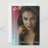 Ruby Blue Ombre Optocht Handtekening Kaart (Voorkant)