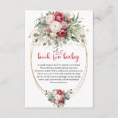 Ruby blush floral baby shower book request card  informatiekaartje (Voorkant)