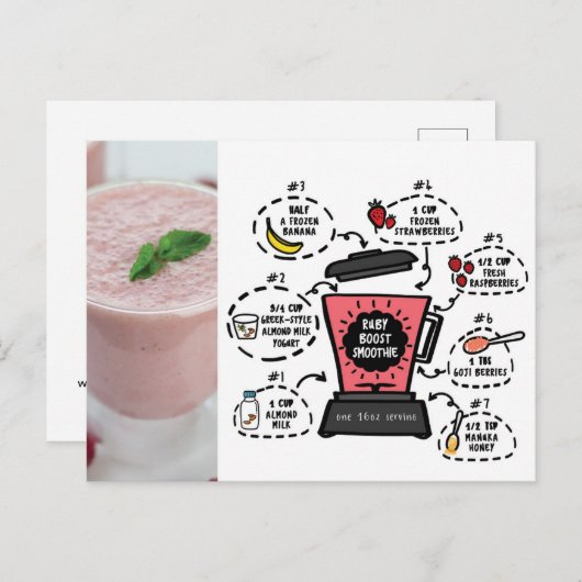 Ruby Boost Smoothie Recipe Briefkaart (Voorkant / Achterkant)