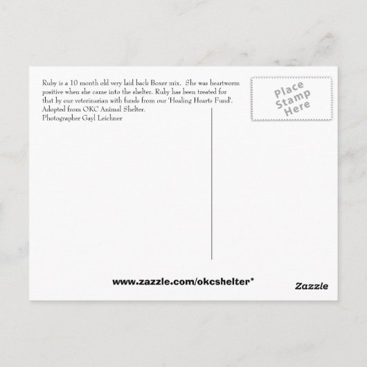 Ruby Briefkaart (Achterkant)