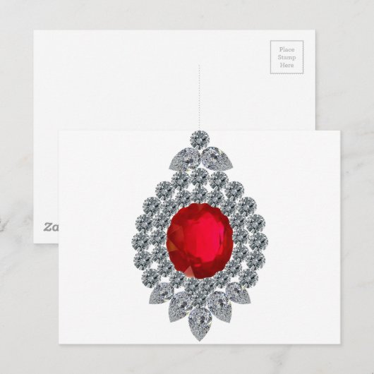 Ruby Brooch Briefkaart (Voorkant / Achterkant)