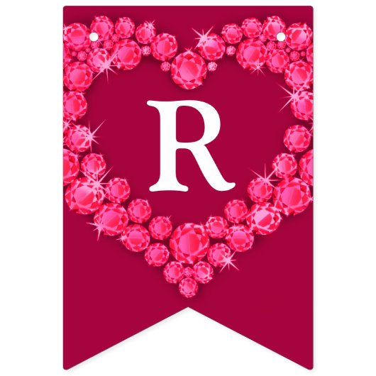 Ruby bruiloft 40e verjaardag aangepaste foto vlaggetjes (Derde vlag)